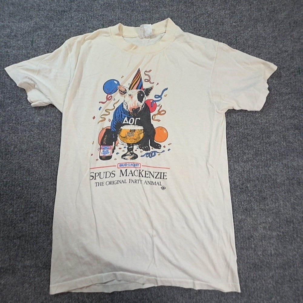 Vintage Spuds Mackenzie Shirt Mens Large White Bud Light Graphic Tee My Shirt